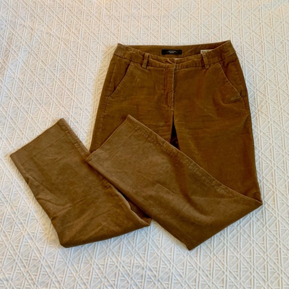 Weekend Max Mara Straight Leg Tan Corduroy Ankle Pants - Picture 7 of 7